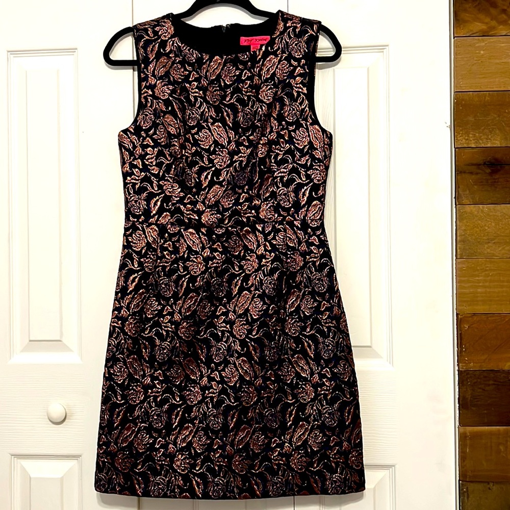 Betsey Johnson Navy & Black Floral Dress Size 6